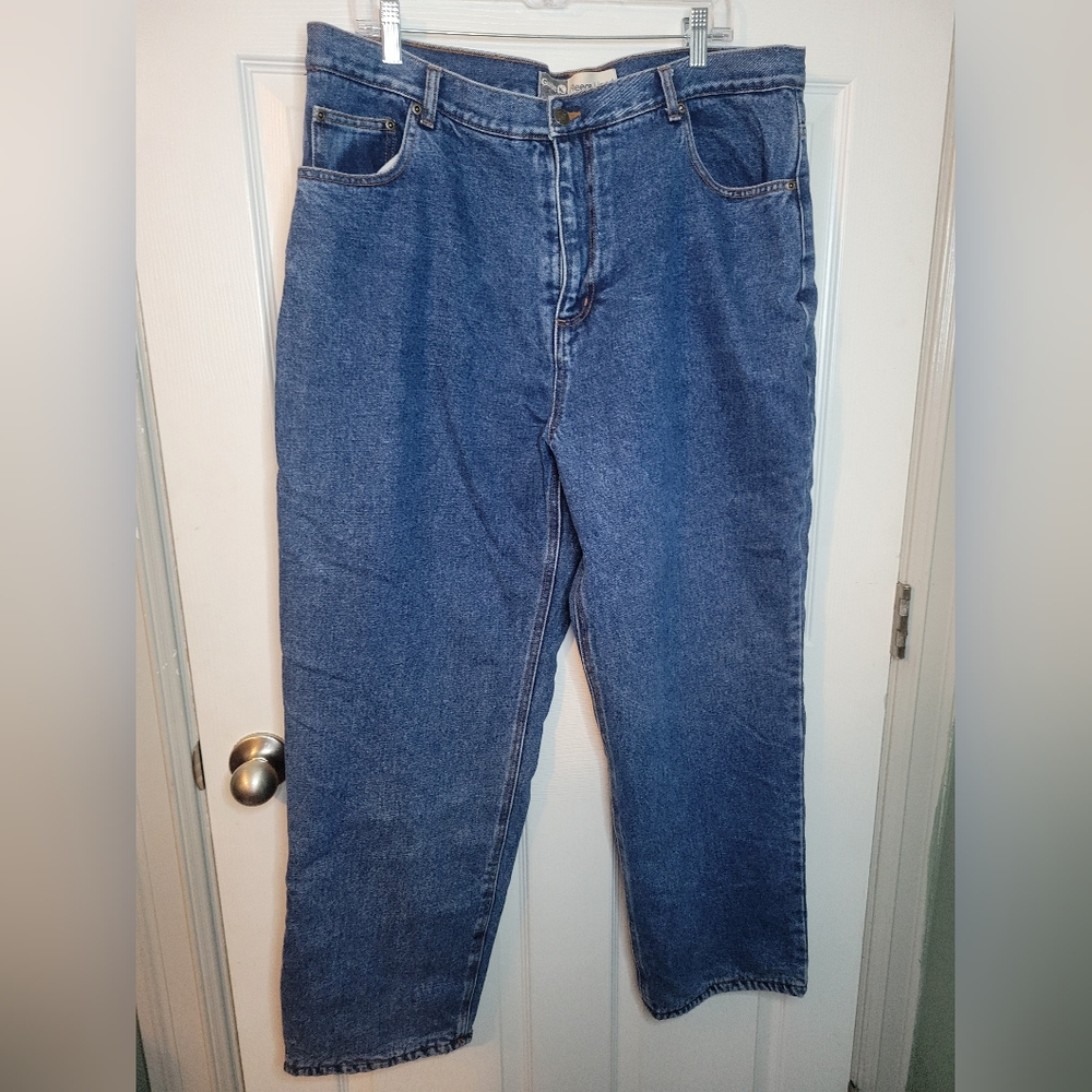 Guide Series Fleece Lined Mens Jeans 40x30 Blue Jean Button Zipper Pockets